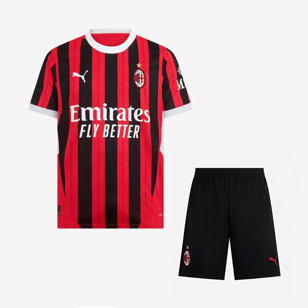 Camiseta AC Milan Primera equipo Niño 2024-25 Negro